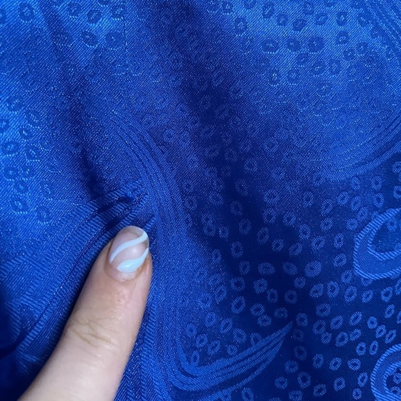 RONNY KOBO Bernice Satin Midi Dress in Dark Blue New with Tags! - Picture 7 of 8